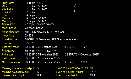 Moon Details from Weather-Display